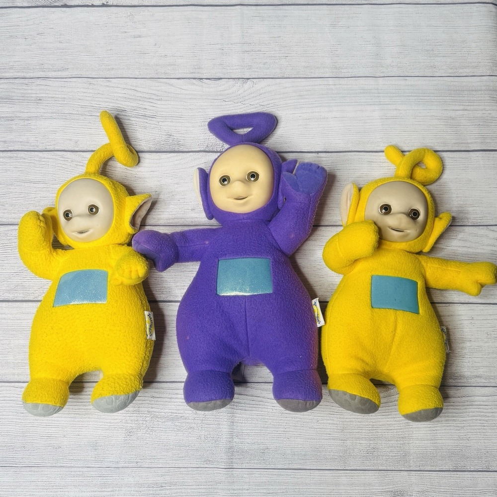 Teletubbies Talking Laa Laa Tinky Winky Lot Of 3 Yellow Purple Vintage 1998‎